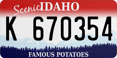 ID license plate K670354
