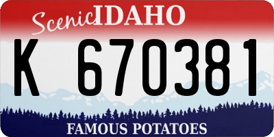 ID license plate K670381