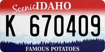 ID license plate K670409
