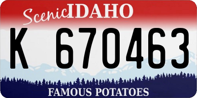 ID license plate K670463