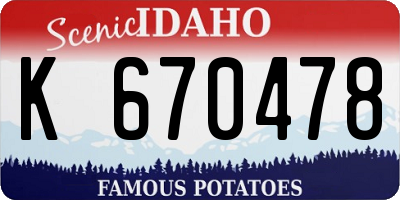 ID license plate K670478