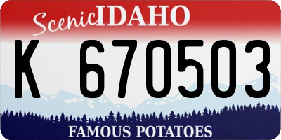 ID license plate K670503