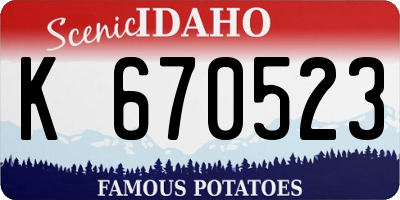 ID license plate K670523