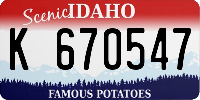 ID license plate K670547
