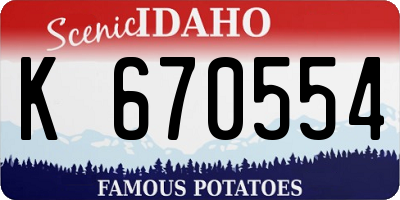 ID license plate K670554