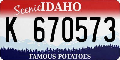 ID license plate K670573