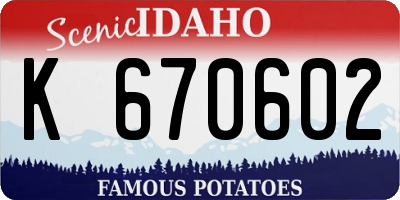 ID license plate K670602