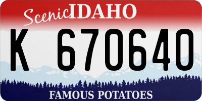 ID license plate K670640