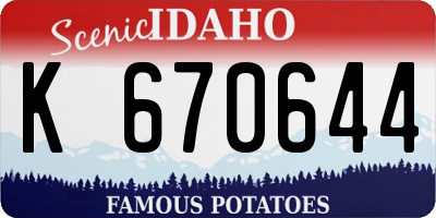ID license plate K670644