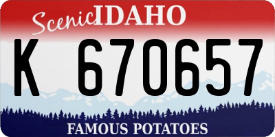 ID license plate K670657