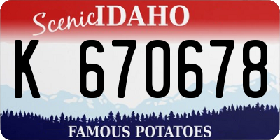 ID license plate K670678