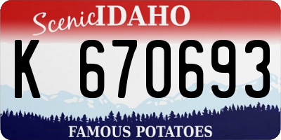 ID license plate K670693
