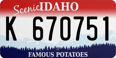 ID license plate K670751