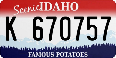 ID license plate K670757