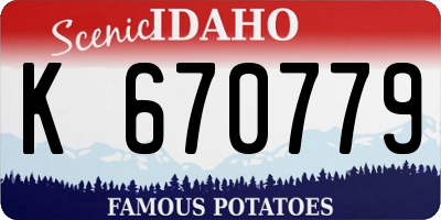 ID license plate K670779
