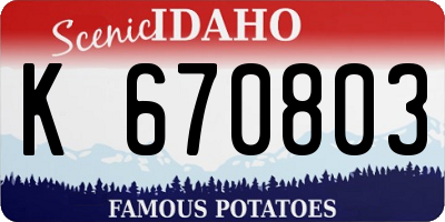 ID license plate K670803
