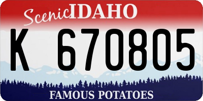 ID license plate K670805