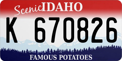 ID license plate K670826