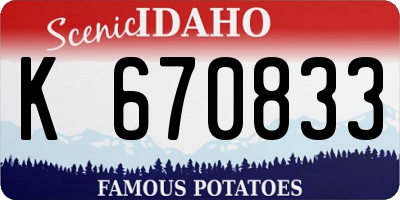 ID license plate K670833