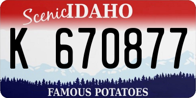 ID license plate K670877