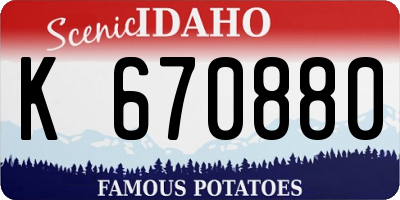 ID license plate K670880