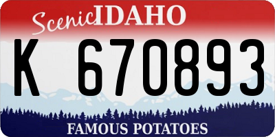 ID license plate K670893