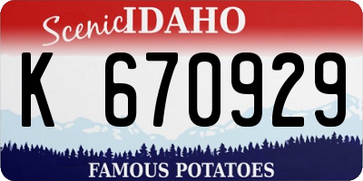 ID license plate K670929