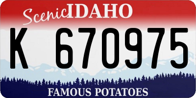 ID license plate K670975