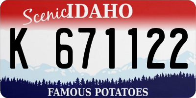 ID license plate K671122