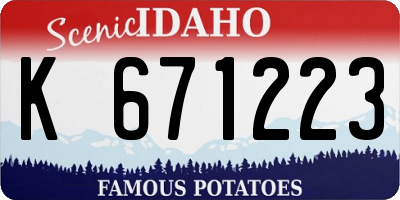 ID license plate K671223