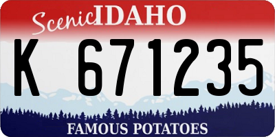 ID license plate K671235