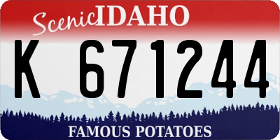 ID license plate K671244