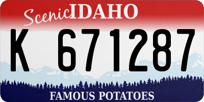 ID license plate K671287