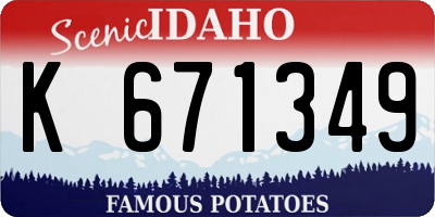 ID license plate K671349