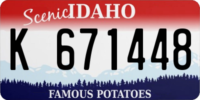 ID license plate K671448
