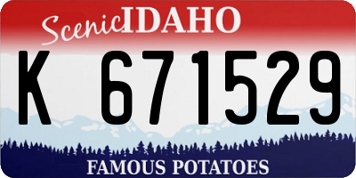 ID license plate K671529
