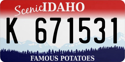 ID license plate K671531