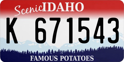 ID license plate K671543