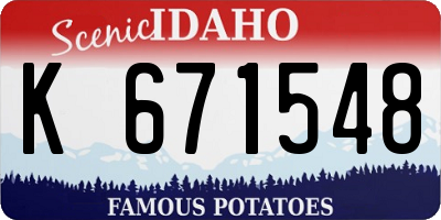 ID license plate K671548