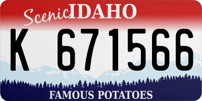 ID license plate K671566