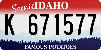 ID license plate K671577