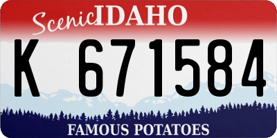 ID license plate K671584