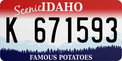 ID license plate K671593