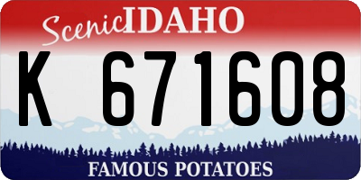 ID license plate K671608