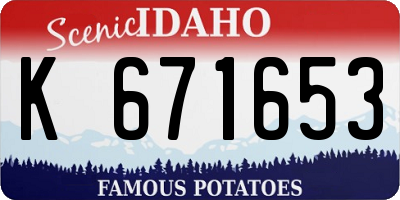 ID license plate K671653