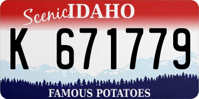 ID license plate K671779