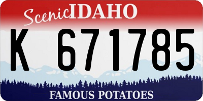 ID license plate K671785