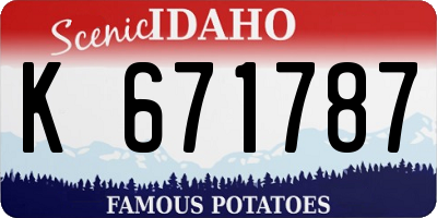 ID license plate K671787