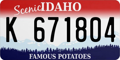 ID license plate K671804