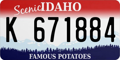 ID license plate K671884